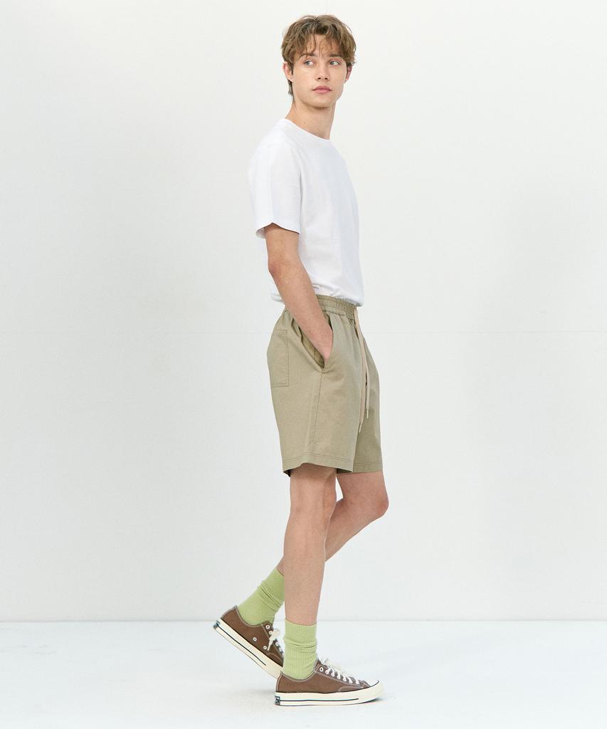 BASIC HOUSE Cotton String Band Half Pants Beige Lzhp3104 (B Type)