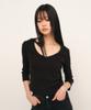 Kyuliti C 90S Line V-Neck T-Shirt_Black