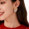 Cross-Border Bow Christmas Pearl Snowman Earrings – Creative & Versatile Round Imitation Pearl Jewelry
