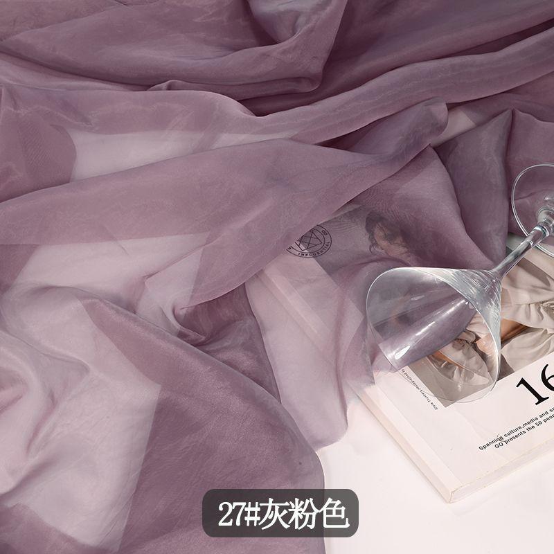 Skin-friendly Organza Fabric Per Meter for Clothes Skirts Dresses DIY Sewing Summer Translucent Soft Cloth Needlework Thin Plain