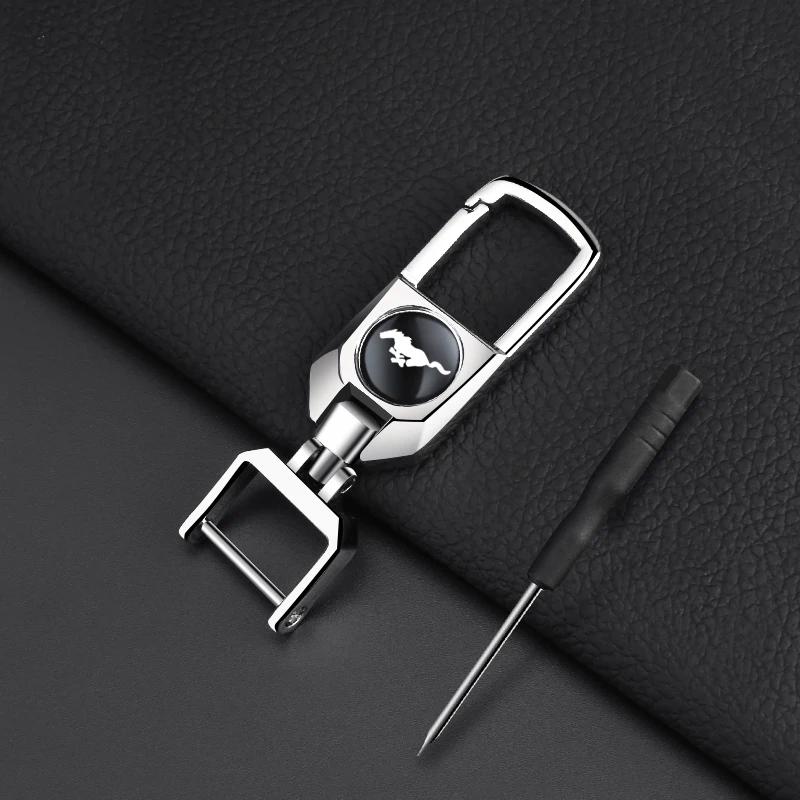 Car Sticker Hot For Ford New Metal 3D Car Keychain Running Horse Emblem Badge KeyChain Keyring Key Chain for Ford Mustang Shelby