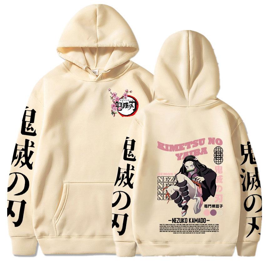 Demon Slayer Japanese Anime Hoodies Long Sleeve Sweatshirts Harajuku Aesthetic Kamado Nezuko Graphic Itself Oversized Clothing