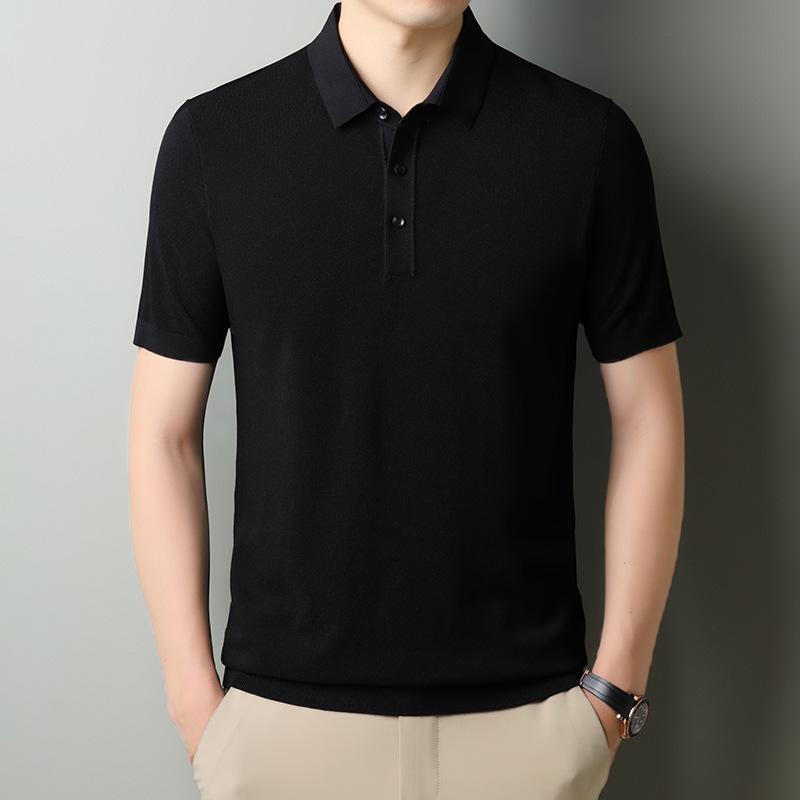 

Новая летняя трикотажная мужская рубашка из ледяного шелка Yilite с короткими рукавами, деловая мода, повседневная нижняя рубашка с половиной рукавов, мужская одежда 4XL