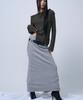 ZIZEMUSEUM Folding Waist Band Maxi Skirt (Melange Gray)
