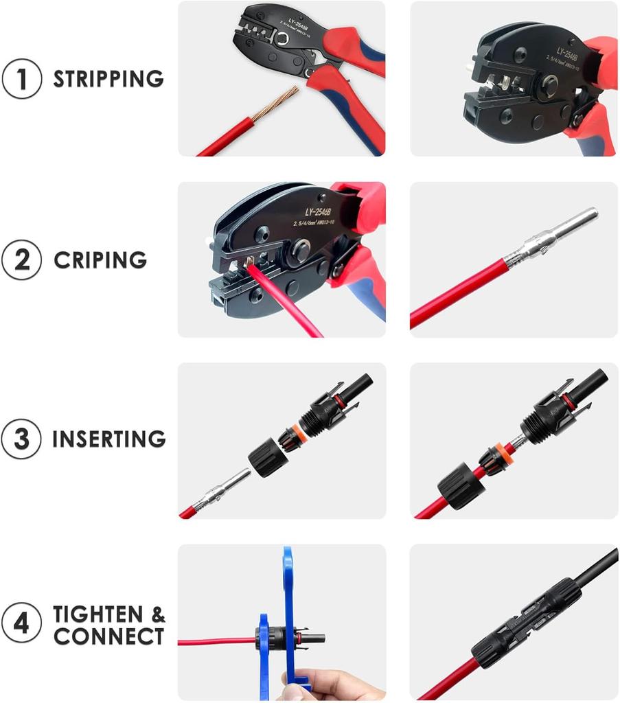 42pcs/10 Pairs Solar Panel Connectors with Spanner Wrench Solar Panel Cable Connectors Male/Female Solar Wire Connectors