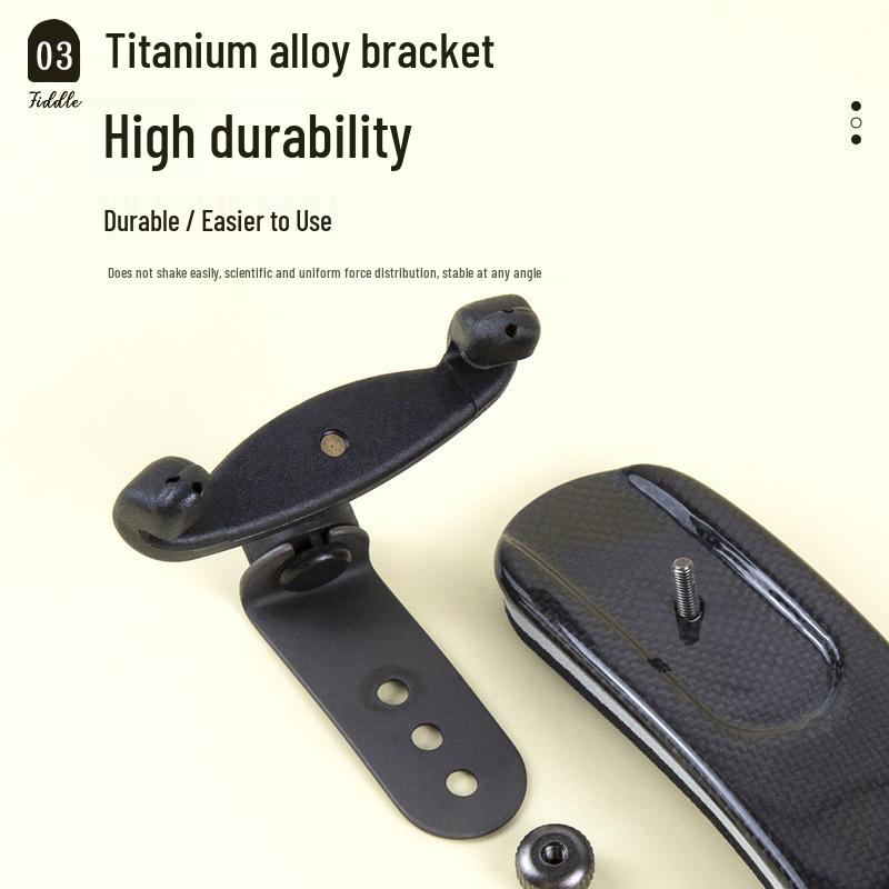 PEDI Super-Light Carbon Fiber Titanium Violin Shoulder Rest & Viola Chin Support