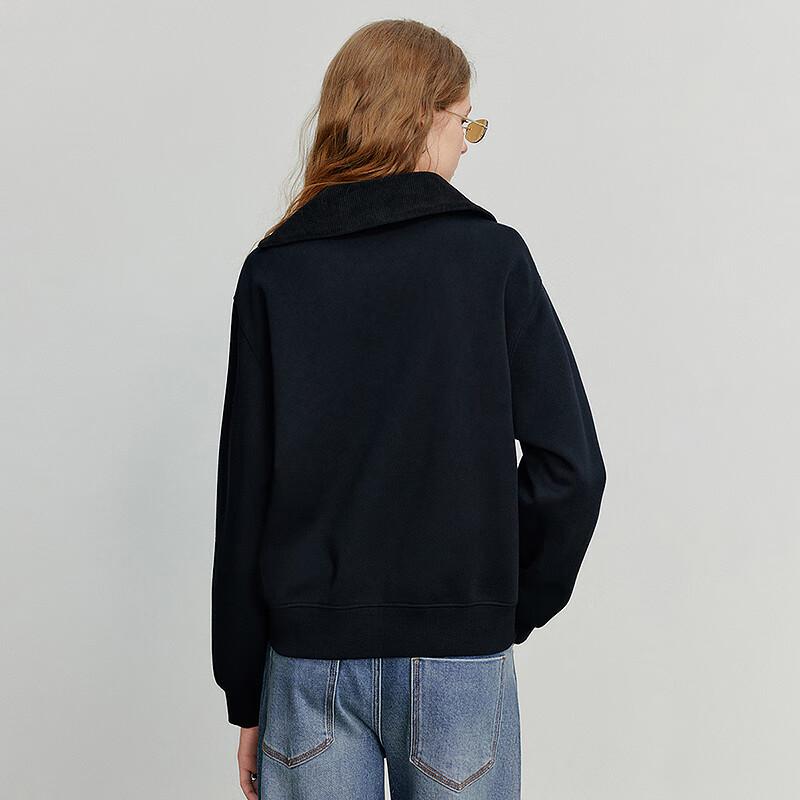 Women's Asymmetric Zipper Lapel Sweatshirt