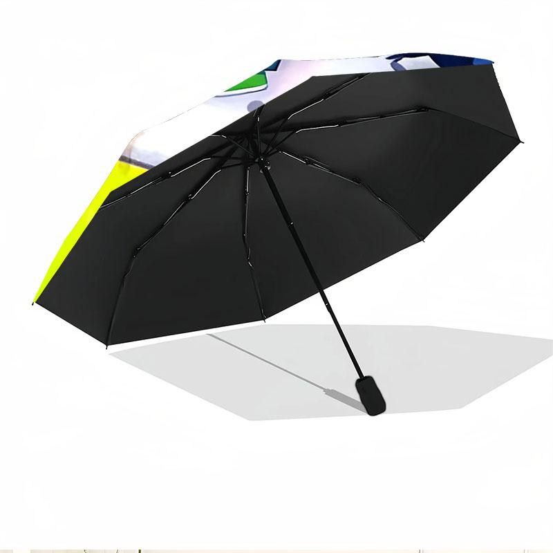 Pippi Longstocking Print Automatic Open Close Umbrella, Portable Foldable Umbrella, for Outdoor Commute Camping Trip, Ideal Birthday Gift