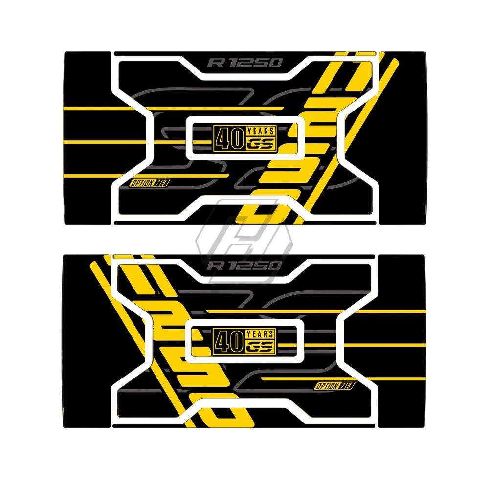 For BMW Vario Case 2004-2012 40 Year GS R1250GS Triple Black Decals Motorcycle Graphic Sticker