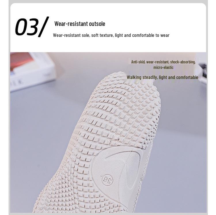 2025 Girls' Summer Korean Style Flyknit Hollow-Out Casual White Shoes K1506