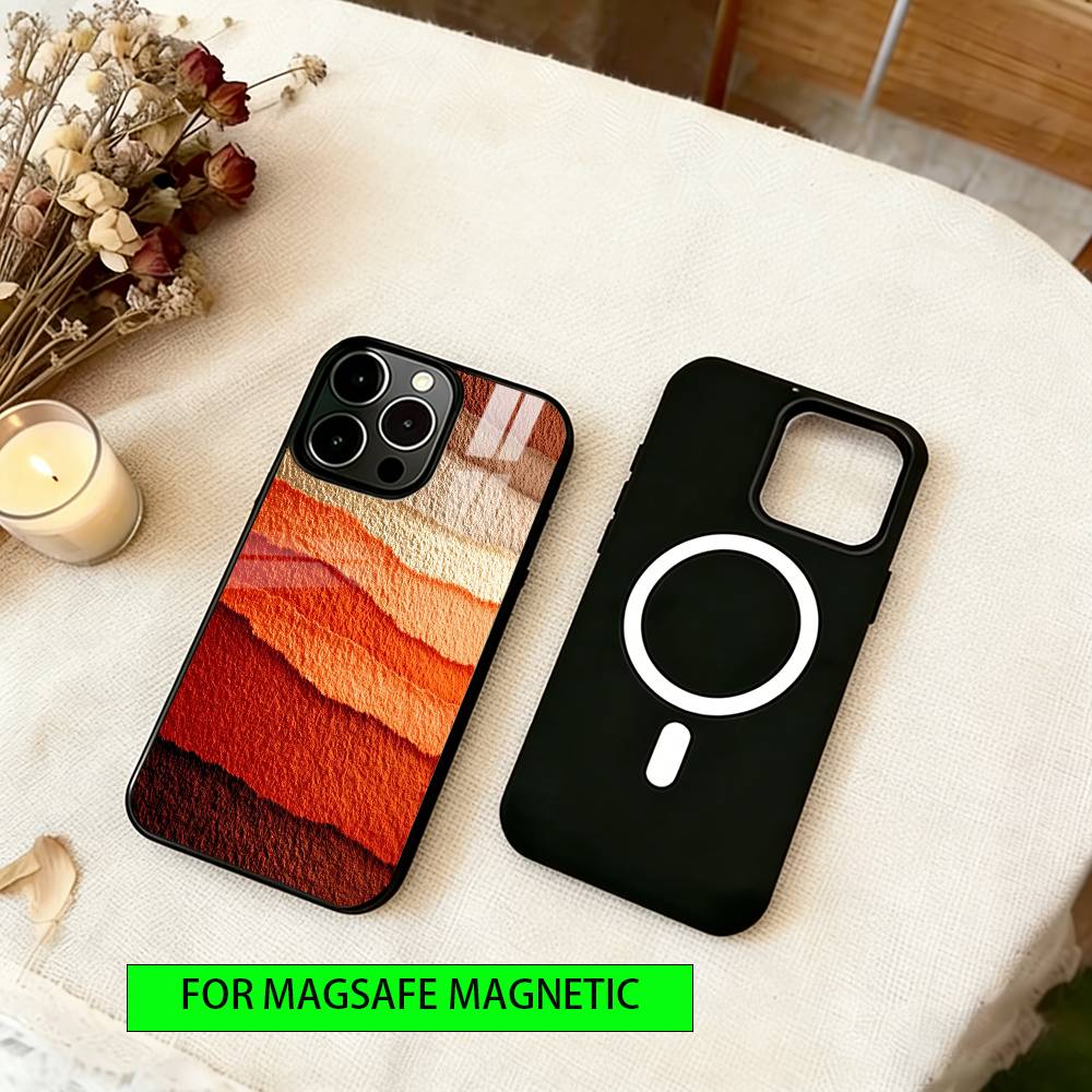 

Textured Oil Painting Phone Case For iPhone17,16,15,14,13,12,11 Plus,Pro Magnetic with Magsafe Wireless Charging iPhone15