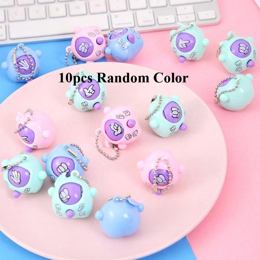 5/10pcs Cute Mini Rock Paper Scissors Game Keychains, Interesting Toys, Keychain, Wallet, Backpack Decor, Stress Relief, Party Favors,Random Colors