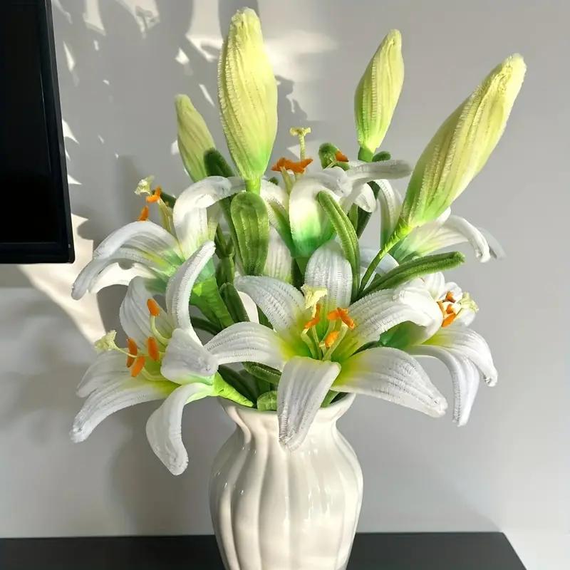 362 Pieces of Lily Pipe cleaner Bouquet Set, Upgraded Encrypted DIY Handmade Craft Project, Graduation Gift, Holiday Gift.