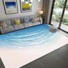 Sea Print Carpet for Living Room Large Waves Beach Kids Room Rug Blue Kitchen Mat Floor Carpet Modern Entrance Mat Bathroom Rug