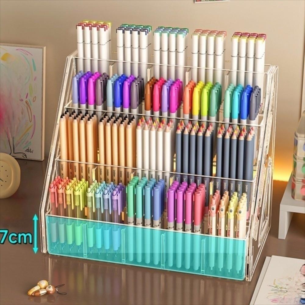 Large Capacity Watercolor Pencil Storage Rack Acrylic Marker Pen Storage Box  Beauty Salon