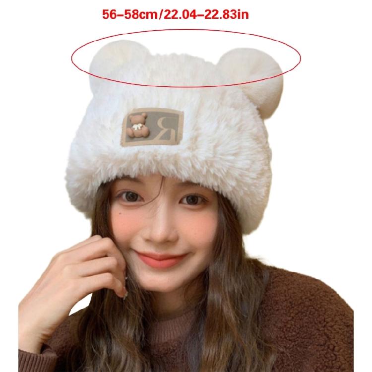 Furry Bear Hat for Cycling and Running Sport Thicken Bear Hat Thick Lining