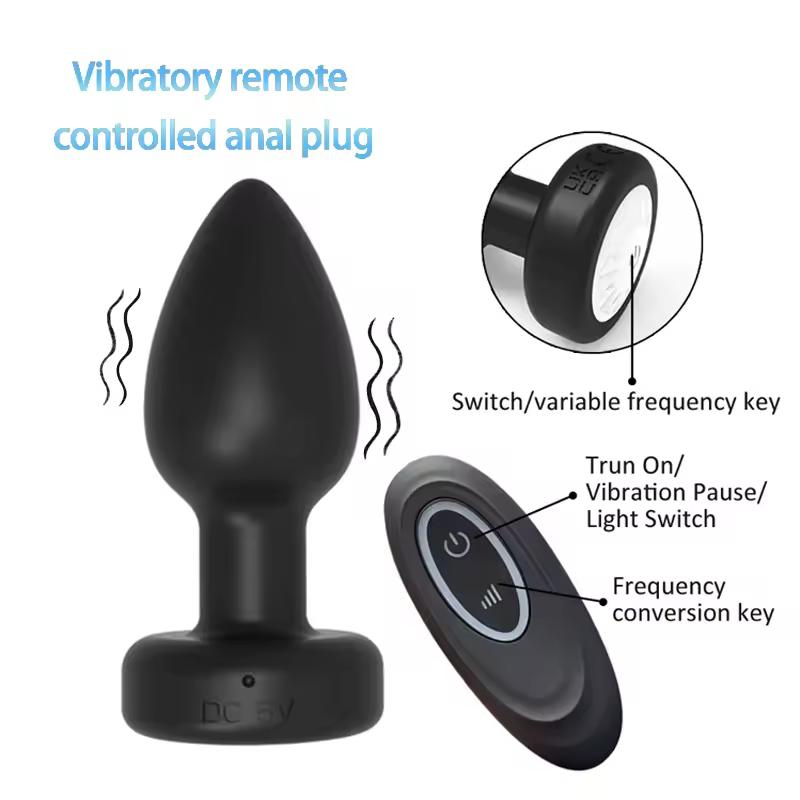 Powerful Anal Plug Vibrator for Men Women Female Vagina Remote Stimulator Prostate Butt Plug for Adult Couples Sex Toys