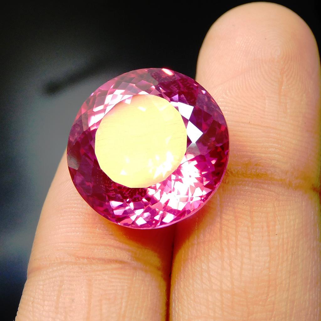 Brillanter ZERTIFIZIERTER Natürlicher 25,35 Karat Rosa Rubin Rundschliff Loser Edelstein