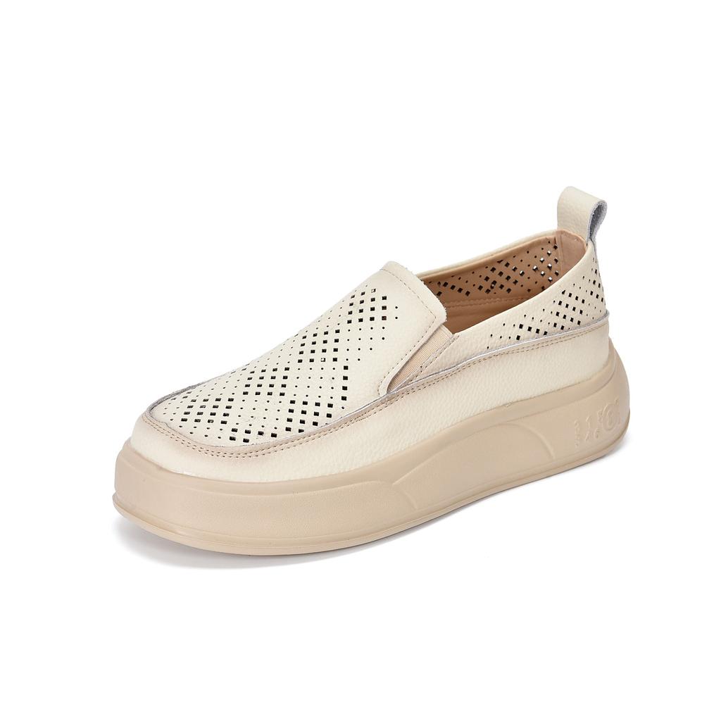 Hollow Hole Casual Shoes Women's 2026 Summer New Soft-soled Retro Rocking Shoes Low-top Heightening Lightweight Single Shoes Women