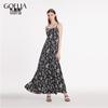GOELIA Camellia Print Spaghetti Strap Maxi Dress