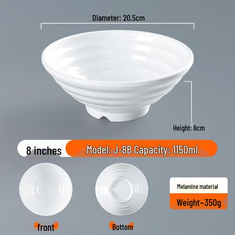 JingJingRS A5 Extra Thick Melamine Noodle Bowl