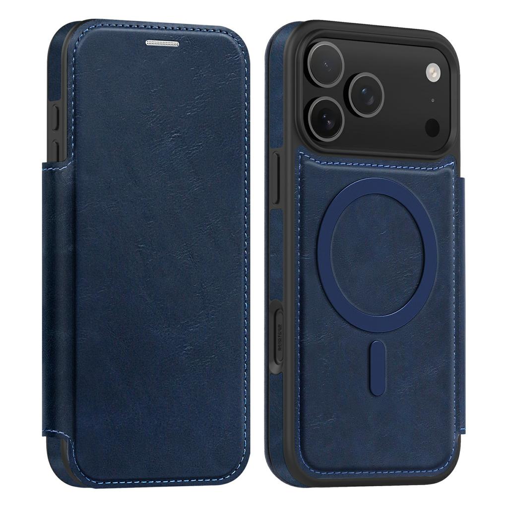 For iPhone 17 Pro Max Case Compatible with MagSafe RFID Blocking Card Holder Leather Phone Cover