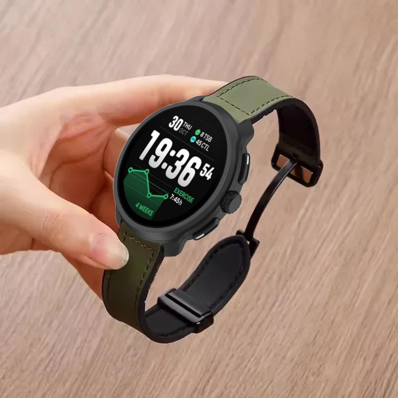22/20mm Leder+Magnetisches Silikonarmband Für COROS APEX 4 42mm PACE Pro/3-2 Armband Suunto Vertical 2-1 Race 2-S/Run/Ocean Band