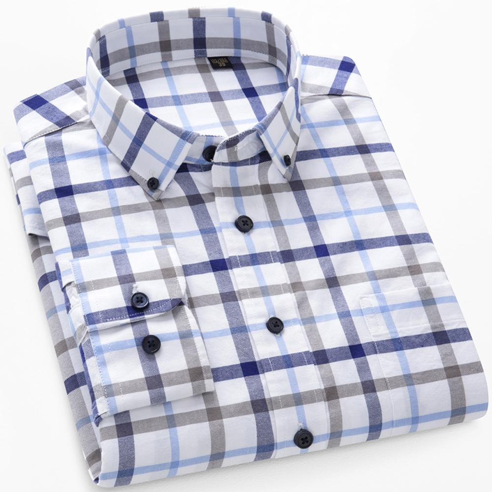 Men's Long Sleeve Washed Oxford Button-Down Shirt with Pocket, 100% Cotton Soft Comfortable Casual Fashion Spring Fall Menwear