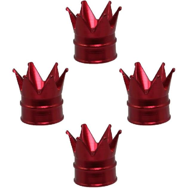 Senzeal 4PCS Crown Car Tire Valve Stem Caps Aluminum Alloy Air Caps Cover Dust Proof Tire Wheel Stem Caps Stem Covers Universal for Cars Bicycle