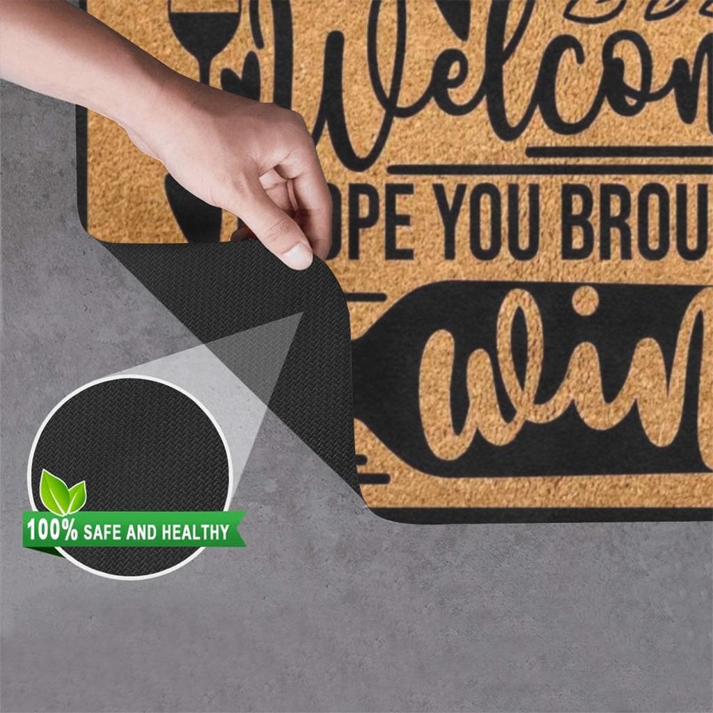 WELCOME I HOPE YOU BOUGHT WINE Doormat Rubber Bathroom Kitchen Mat Garden Garage Door Floor Mat Non-Slip Carpet Rug