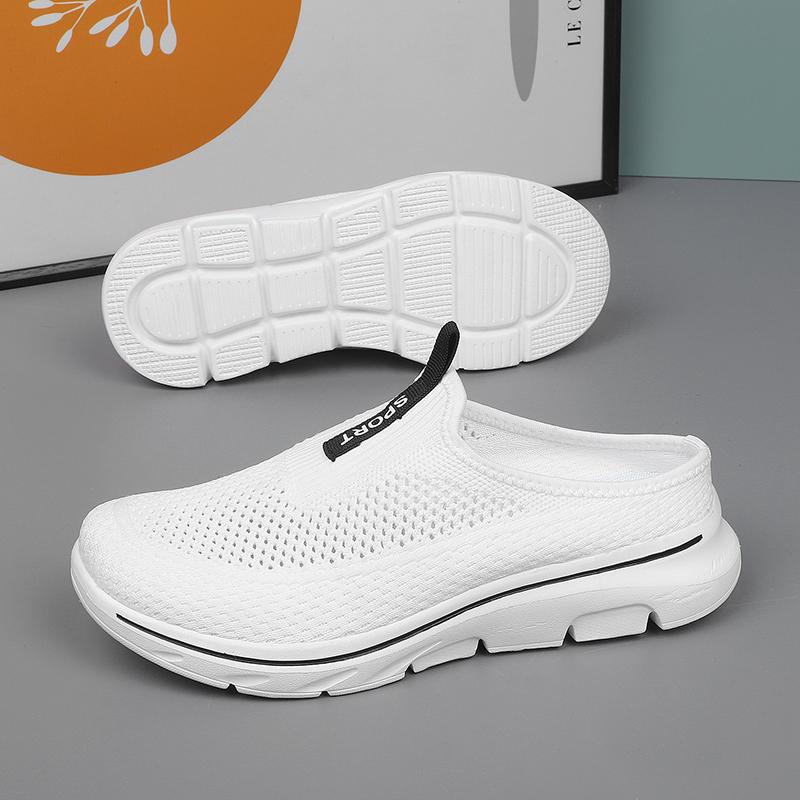 

Летние мужские полутапочки, ультралегкие женские тапочки для дома и улицы, мужские домашние тапочки 41 белый