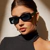 Women'S Rectangular Glasses – Minimalist Black PC Frame, Lightweight & Durable, Suitable for Daily & Formal Occasions, Modern Elegant Design