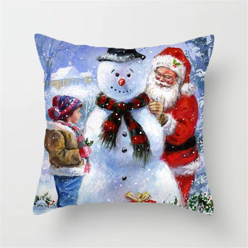 Christmas Pillow Cover New Cartoon Home Office Cushion Cover
