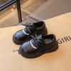 Kids Girls Soft Sole Black Casual Princess Leather Loafer Shoes