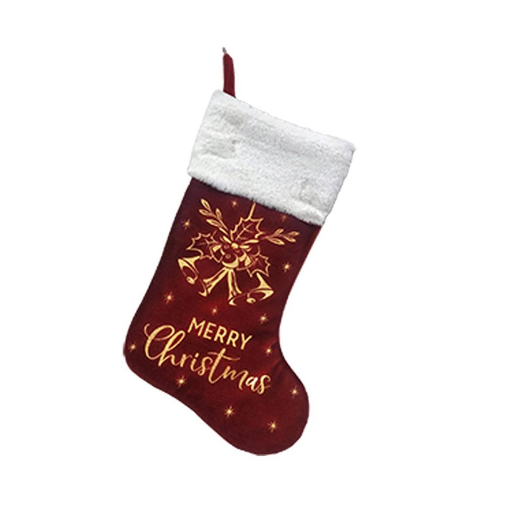 Hangings Stamping Christmas Stocking Personalized Unique Christmas Tree Candy Bags Large Capacity Portable Gift Bags