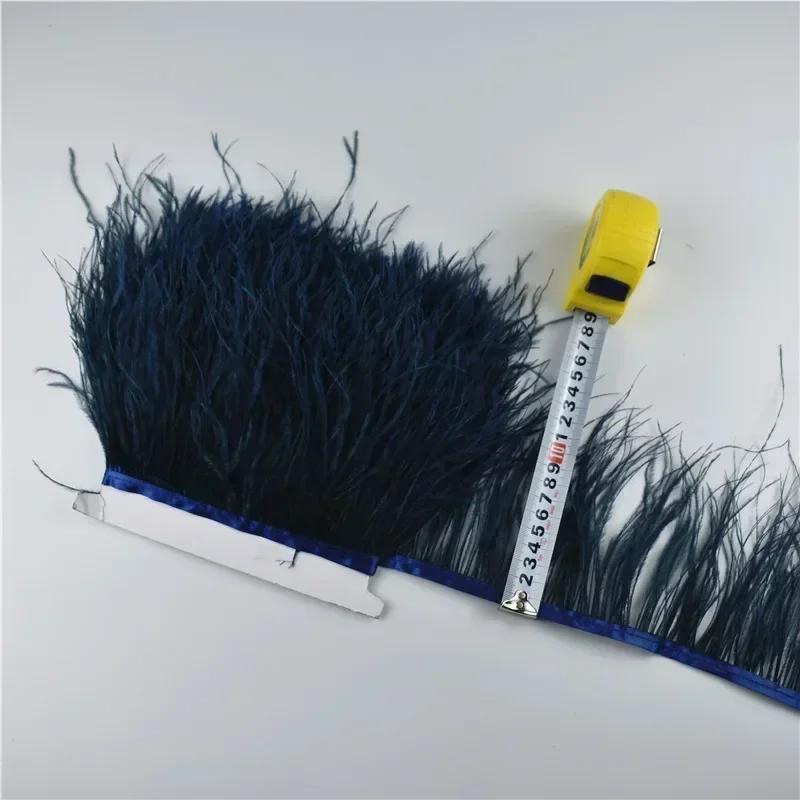 Pluma1Metro Plumas de Avestruz de Colores sobre Cinta Fleco Borla Adorno Cinta 10-15cm 4-6" Adornos de Plumas Blancas Decoración para Decoración de Ropa