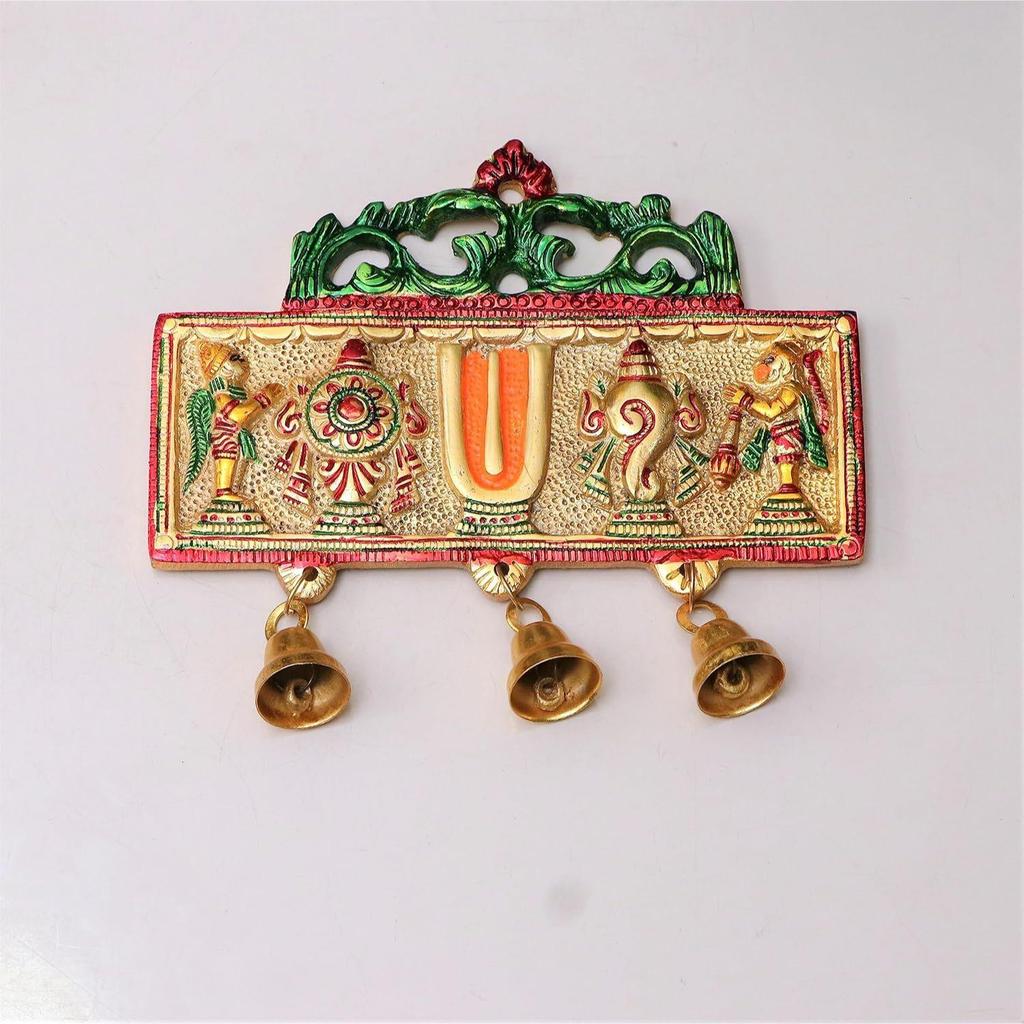 Wall Hanging Tirupati Balaji Symbol Shankh Chakra Tilak with Hanuman ji and garud Statue