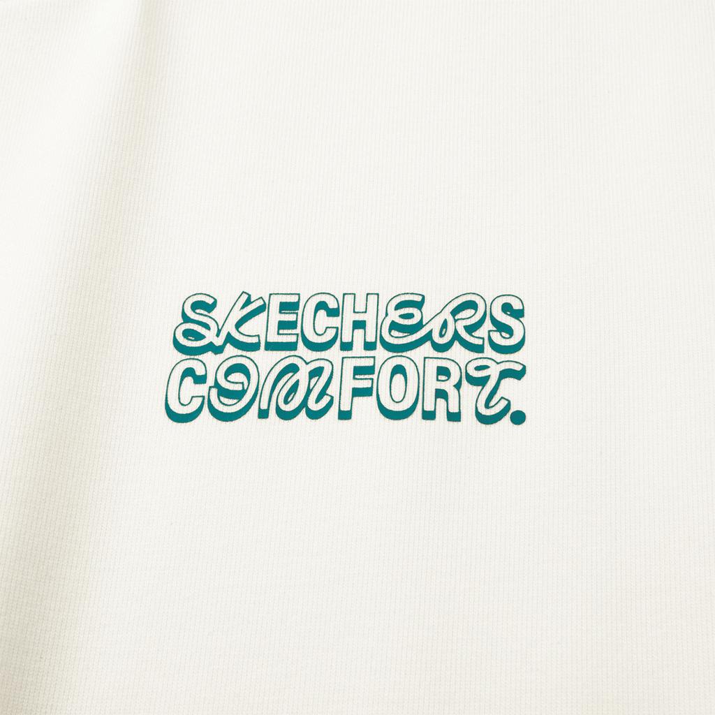 Skechers Sports League Series Pullover Comfortable Warm Crewneck Sweatshirt Men sweatshirt Cotton-Candy-White L424U099-0074