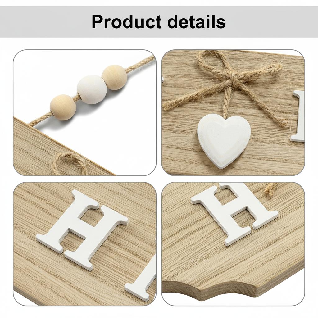 Wooden-Door Sign With Bowknot Design Home Decoration Plaque For Indoor And Outdoor Use