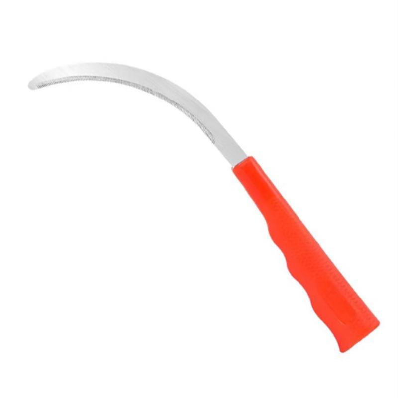 

Эргономичный крючковой нож с изогнутым стальным лезвием и оранжевой нескользящей рукояткой для точной прополки и резки 1PC красный