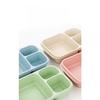 4-Pack Bento Lunch Box Set, 3-Compartment Straw Meal Prep Food Storage Containers, Plastic, Microwave and Dishwasher Safe (3 Compartments)