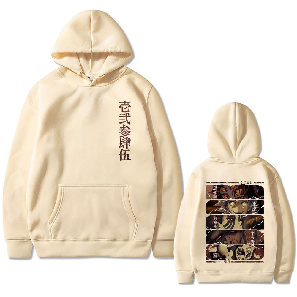 Anime Demon Slayer Kokushibo Douma Akaza Hantengu Gyokko Graphic Hoodie Men Women Oversized Pullover Man Vintage Hoodies