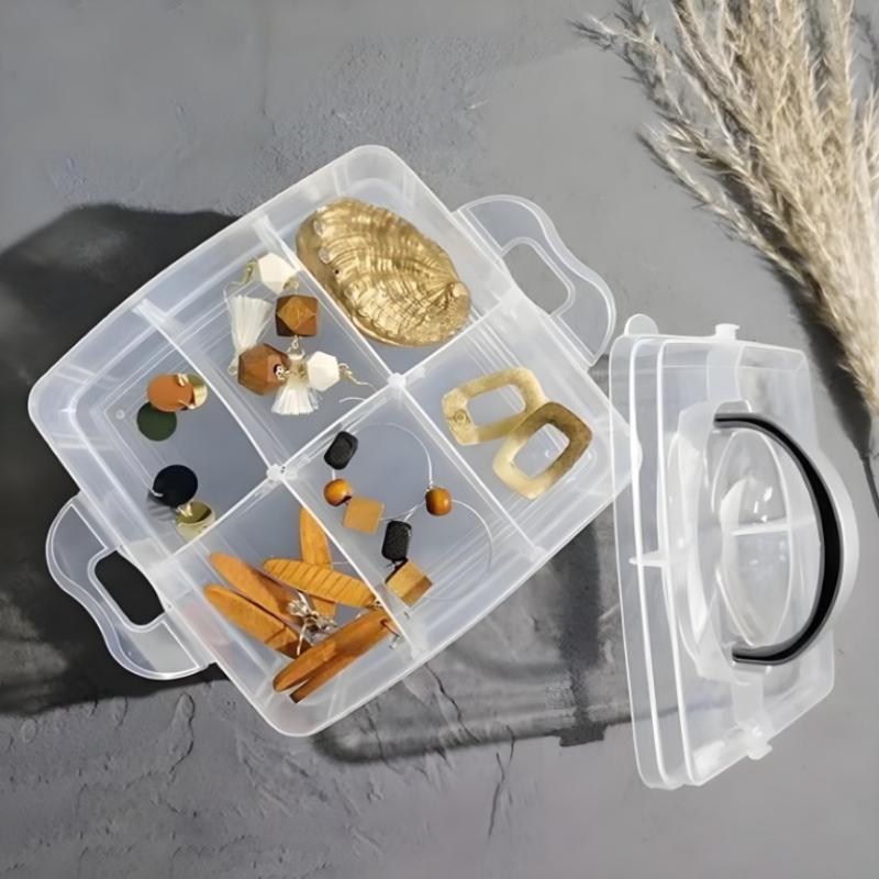 3 Tier 18-Grid Transparent Adjustable Stackable Compartment Slot Plastic Storage Box For Organizing Toys Jewelry Accessories