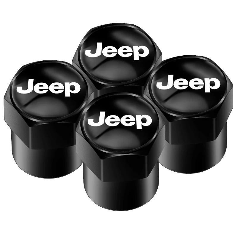 4pezzi Tappi Valvole Pneumatici Ruote Auto in Metallo Copri Stelo Accessori Per Jeep Cherokee Wrangler Compass Patriot Renegade