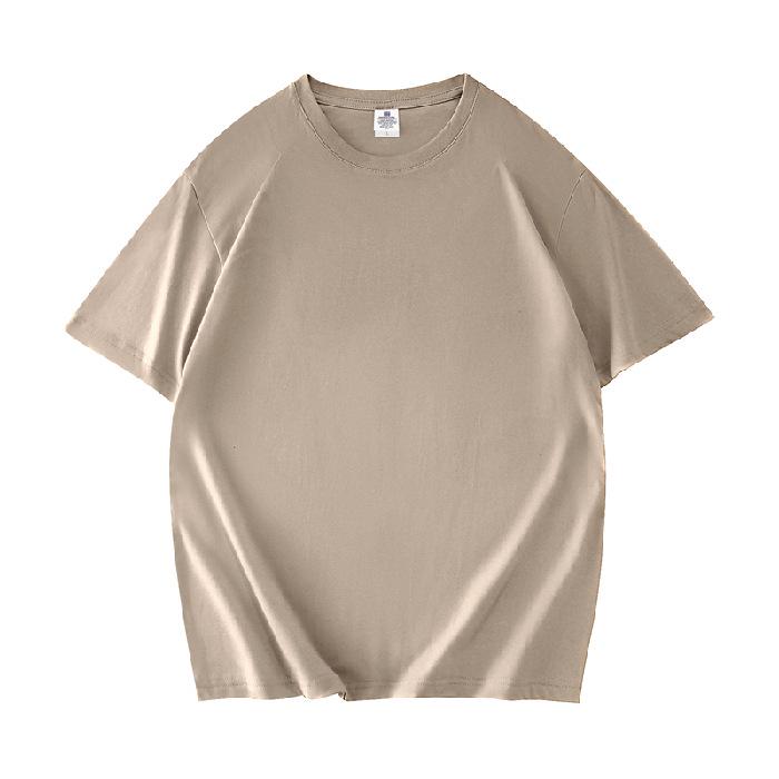 Unisex 200g Pure Cotton Drop-Shoulder T-Shirt, Short-Sleeve, Blank Design, Ribbed Collar, Back-Buttoned, Ideal for Class Uniforms, High Quality.