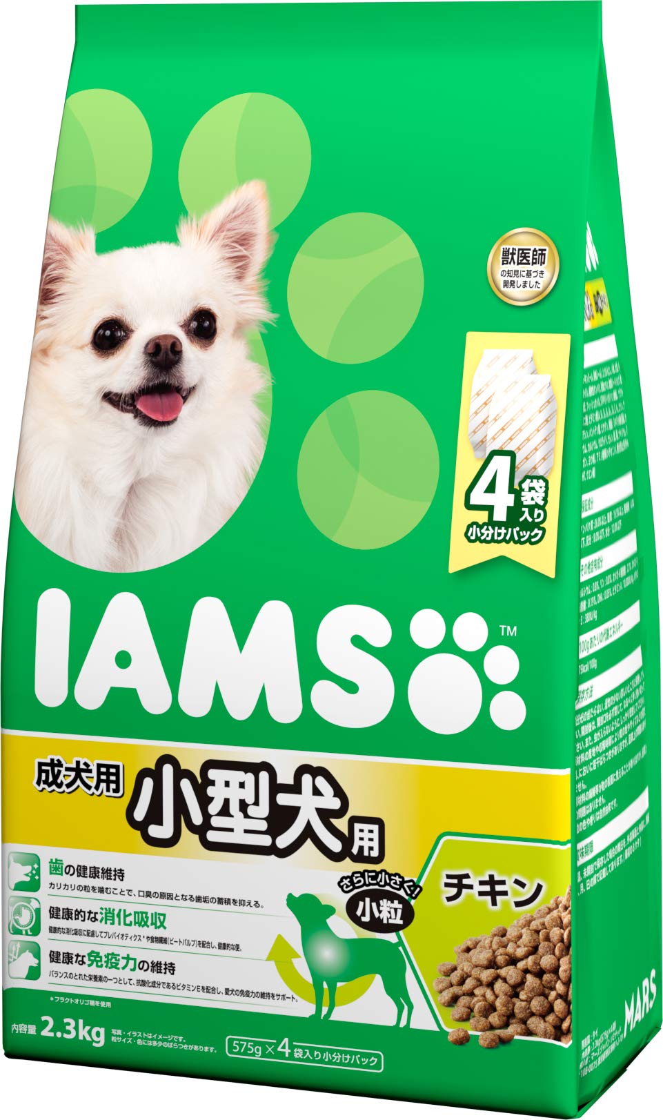 

IAMS Dog Food for Adult Dogs and Small Dogs Small Chicken 2.3kg (x 1)