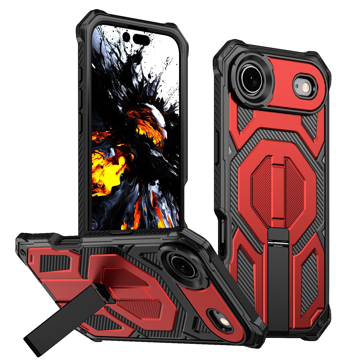 For iPhone Air Magnetic Case Rotating Kickstand PC + TPU Shockproof Drop-proof Phone Cover