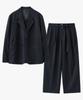 Suare Linen Single Blazer Set-Up Navy