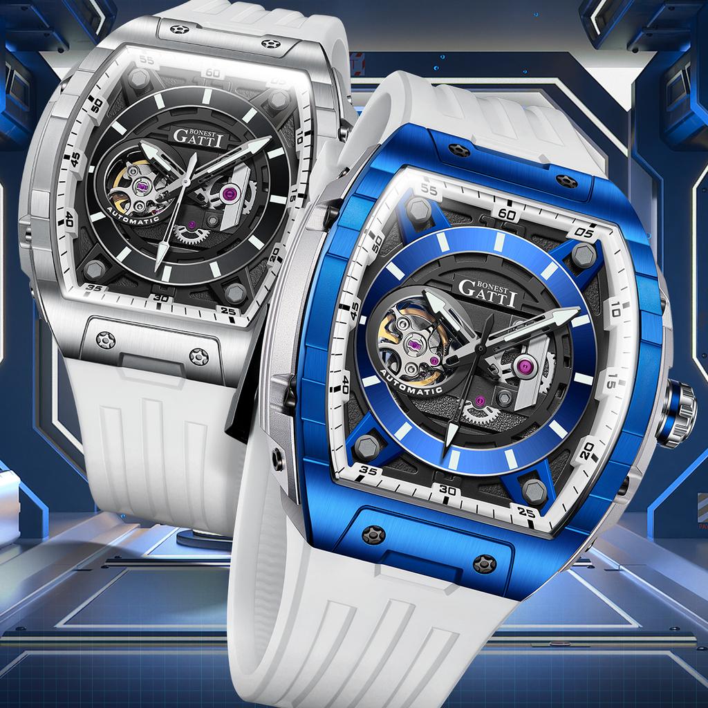 Zegarek marki Bonest Gatti. Modny męski automatyczny zegarek mechaniczny z tourbillonem