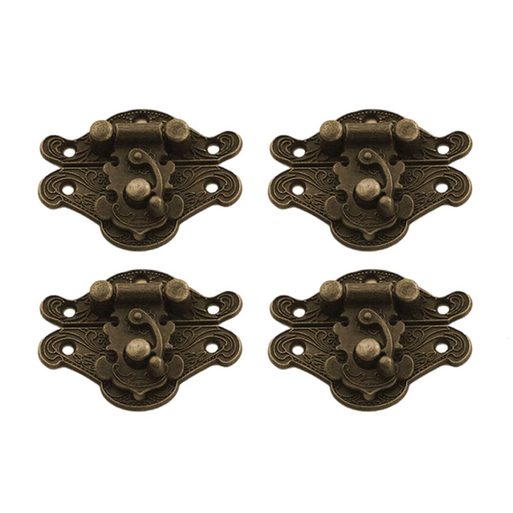 

4 шт. антикварные бронзовые ювелирные деревянные шкатулки защелки ящики защелки декоративные чемоданы защелка защелка застежка фурнитура аксессуары